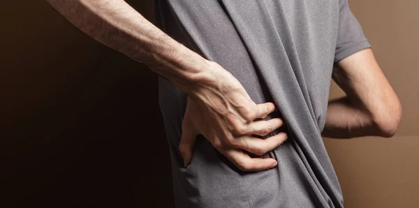 Man Has Kidney Pain — Stock Photo, Image