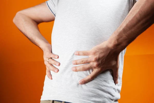 Man Has Kidney Pain — Stock Photo, Image