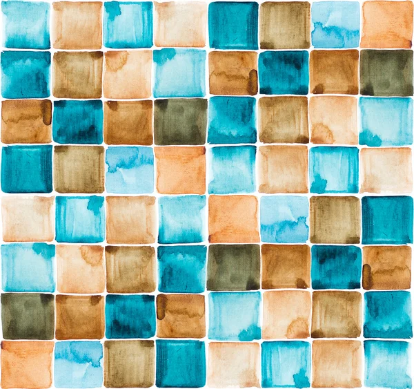 Aquarel patroon van vierkanten — Stockfoto