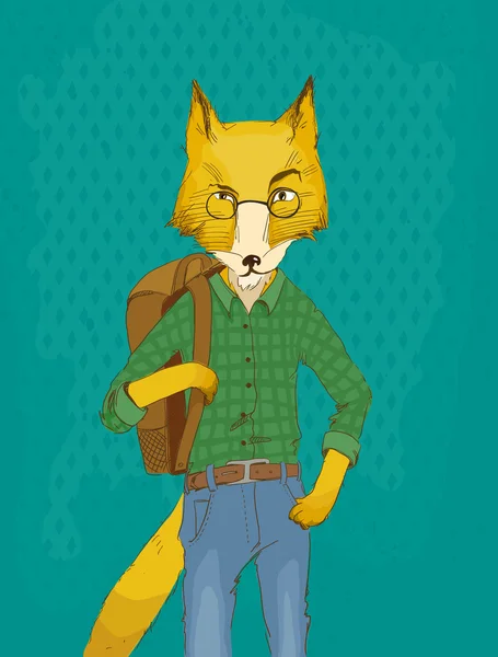 Illustration Fox dans les vêtements — Image vectorielle