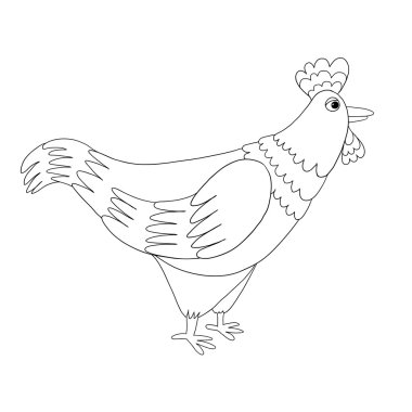 boyama kitabı için vektör horoz