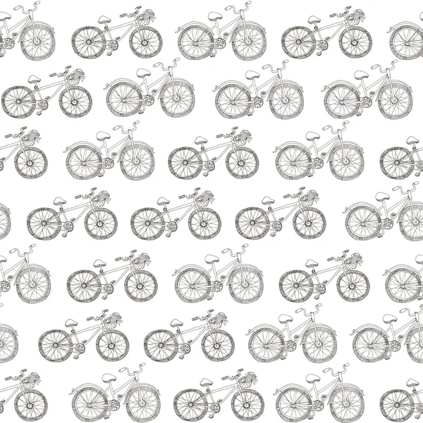 Sem costura padrão desenho bicicletas — Fotografia de Stock