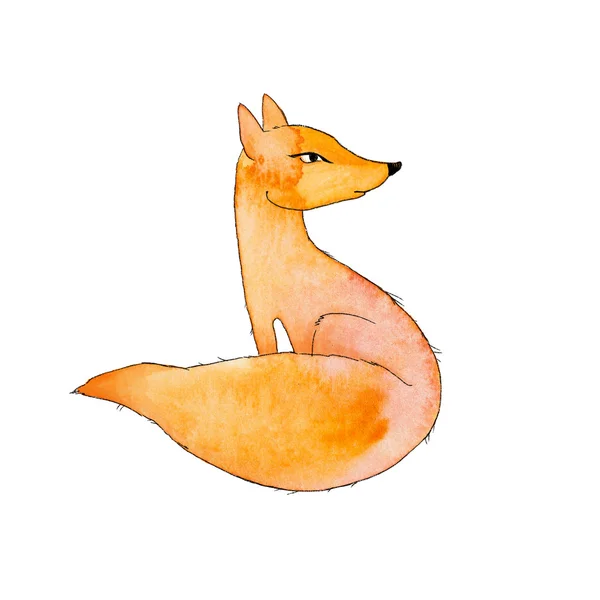 Red fox on a white background — Stock Photo, Image