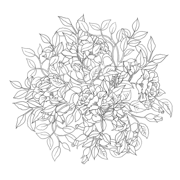 Coloration antistress des fleurs et des feuilles — Image vectorielle