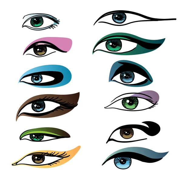 Make-up voor verschillende oog — Stockvector