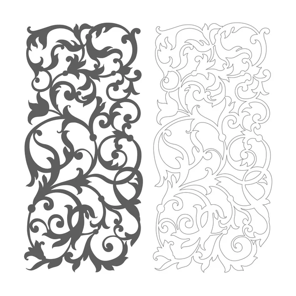 Ornate vector floral pattern for cutting — Stock Vector