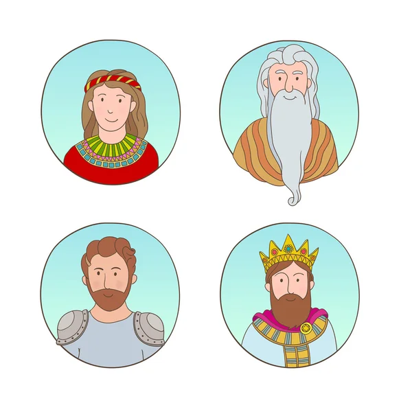 Retratos de pueblos antiguos — Vector de stock