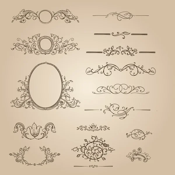 Éléments de conception et cadres décorés — Image vectorielle