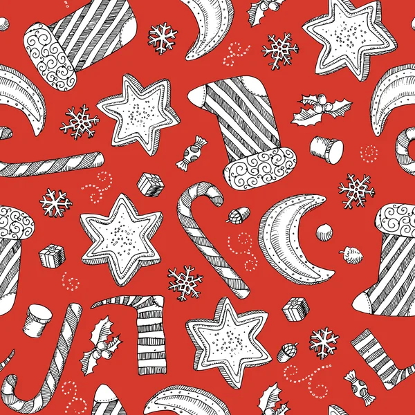 Vector rojo patrón de Navidad — Vector de stock