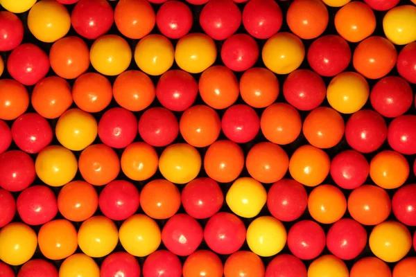 Neat Set Yellow Orange Red Colored Candy Balls — Stock Photo, Image