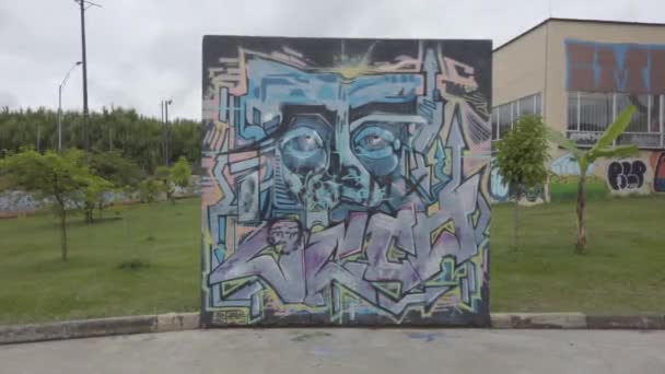 Paredes Skatepark Com Grafite Artística Pereira Colômbia — Vídeo de Stock