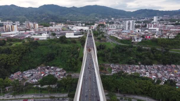 Pereira Risaralda Kolumbia Kwietnia 2021 Strzał Powietrza Most Viaducto Csar — Wideo stockowe