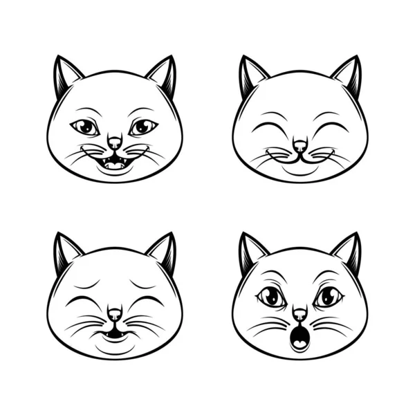 Kedi ifadesi logo simgesi belirleme vektörü