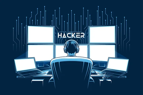 En iyi hacker illüstrasyon vektörü