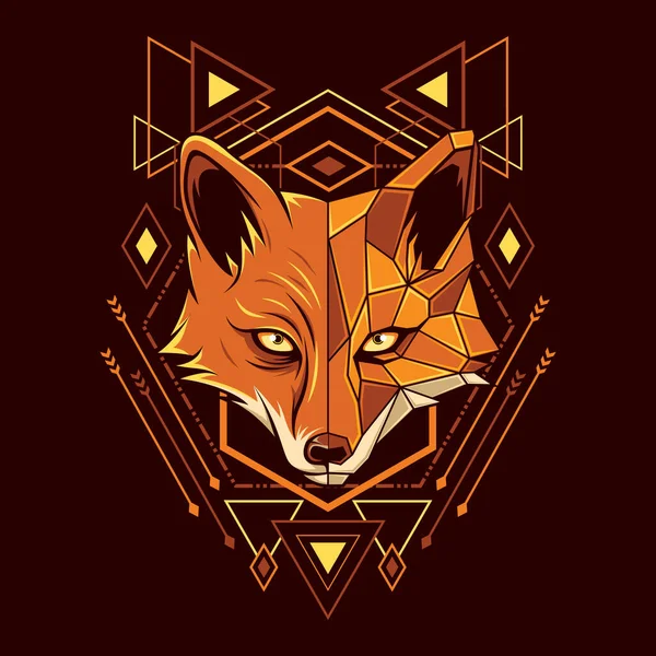 Ilustración Geometría Cabeza Fox — Archivo Imágenes Vectoriales