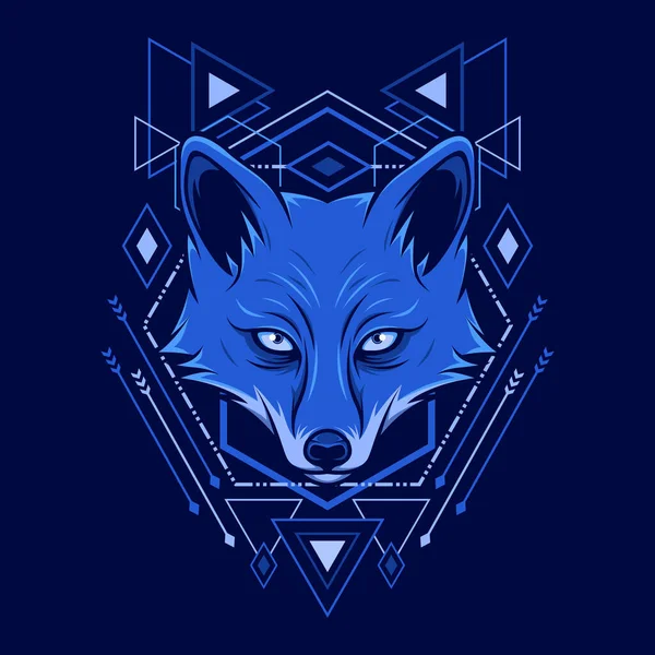 Fox Testa Geometria Stile Illustrazione — Vettoriale Stock