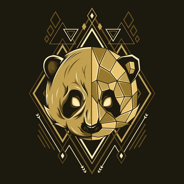 Panda baş geometri tarzı illüstrasyon