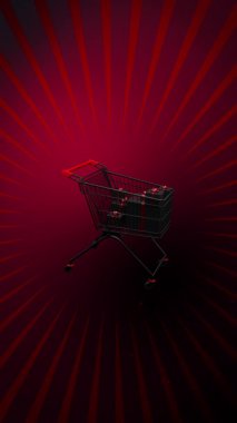 Sosyal medya tanıtımları ve çevrimiçi pazarlama için ideal modern bir Kara Cuma indirim temasını vurgulayan dinamik 3D animasyon.