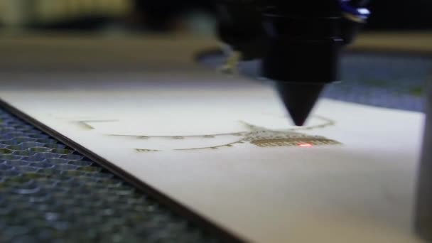 Lasergravyrmaskinen i funktion. — Stockvideo