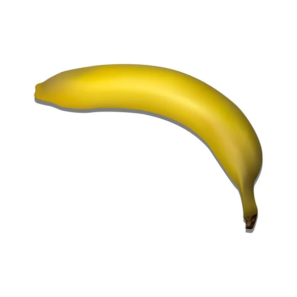 Banana Gialla Isolata Sfondo Bianco Vista Dall Alto Illustrazione Vettoriale — Vettoriale Stock
