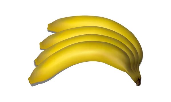 Banany Odizolowane Białym Tle Widok Góry Ilustracja Wektora — Wektor stockowy