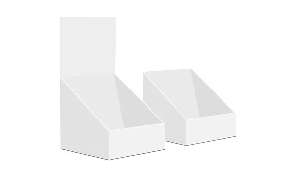 Displayboxen Seitenansicht Isoliert Auf Weißem Hintergrund Vektorillustration — Stockvektor