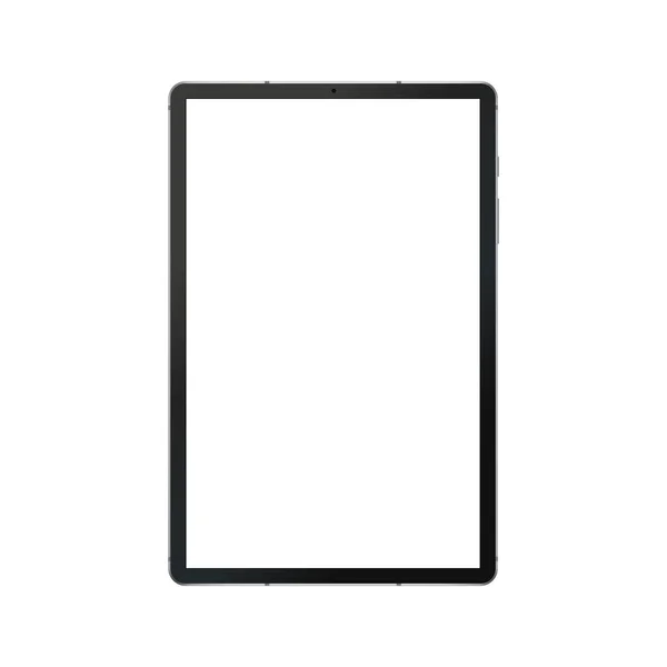 Tablet Computador Mockup Com Tela Branco Isolado Fundo Branco Vista —  Vetores de Stock