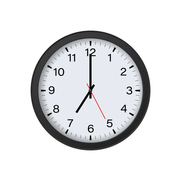 Circle Clock Mockup Affichage Heures Isolé Sur Fond Blanc Illustration — Image vectorielle