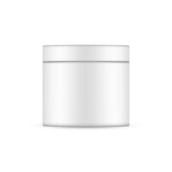 Cosmetic Jar Mockup Isolerad Vit Bakgrund Front View Vektorillustration — Stock vektor