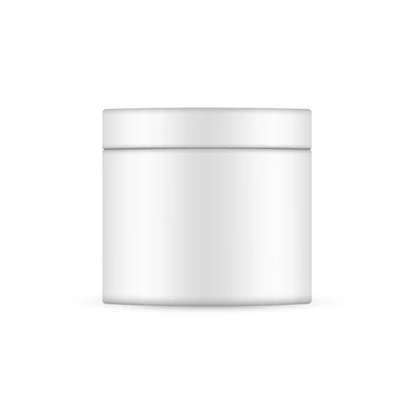 Kozmetik Jar Mockup Beyaz Arkaplan, Ön Görünüm 'de izole edildi. Vektör illüstrasyonu