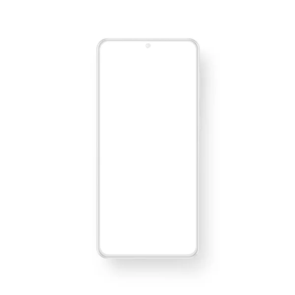 Макет Телефона Blank Screen Front View Isolated White Background Векторная — стоковый вектор