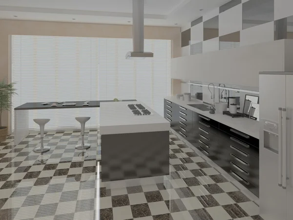 Bright modern kitchen. — Stock Photo, Image