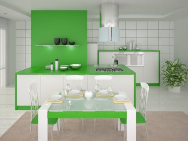 Aydınlık ve ferah mutfak.