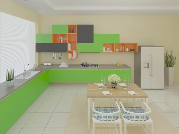 Modern bright kitchen. — Stock Photo, Image