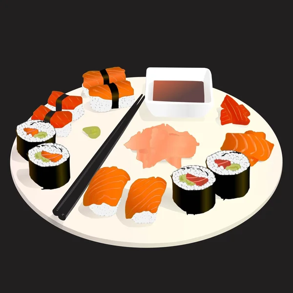 Sushi set ilustração —  Vetores de Stock