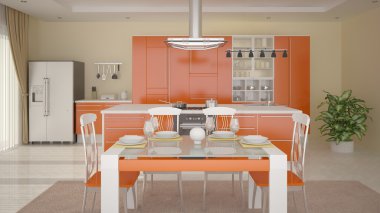 Modern mutfak interer.