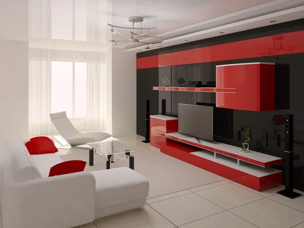 Hi-tec design obývacího pokoje. — Stock fotografie