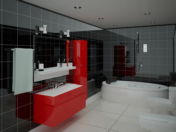 Det moderna rymliga badrummet. — Stockfoto