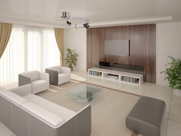 Modern interior of living room.