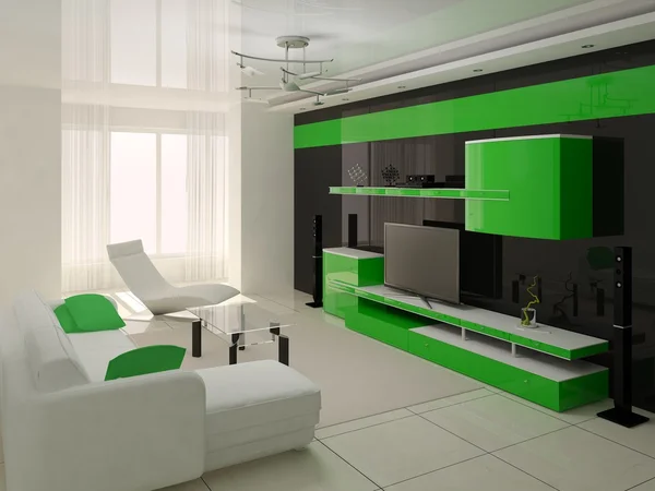 Living room högteknologiska interiör. — Stockfoto