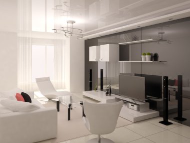 Fonksiyonel rahat oturma odası.