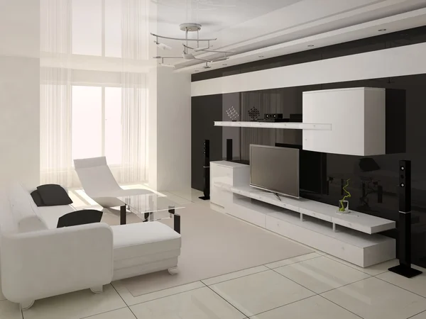 Hi-tech modern living room interer. — Stock Photo, Image