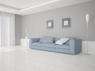 Oturma odasında şık kanepe .