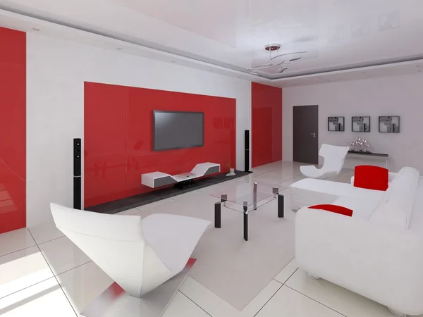 Modern yaşam illüstrasyonlarının 3d render . — Stok fotoğraf