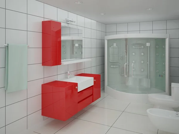 White spacious bathroom. Royalty Free Stock Images