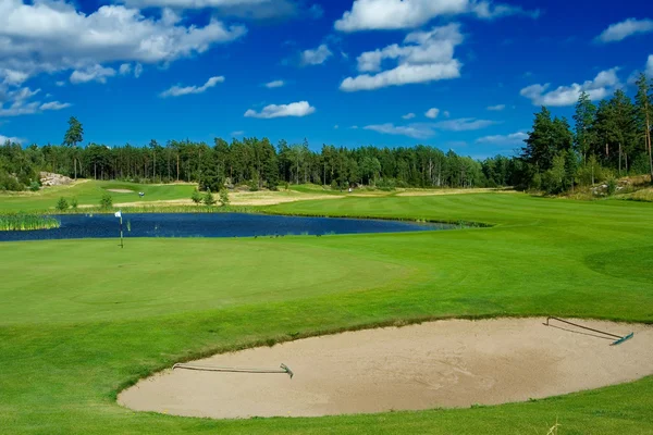 Campo da golf in Svezia a luglio — Foto Stock