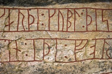 Ljungby, İsveç'te bir runestone Runik yazıtları