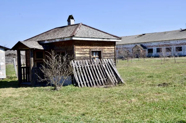 Une Vieille Maison Bois Abandonnée Dans Village Maison Bois Dans — Photo