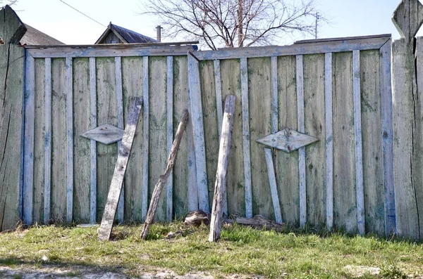 Houten Oude Poort Ondersteund Door Stokken Interessante Oude Poort Poort — Stockfoto