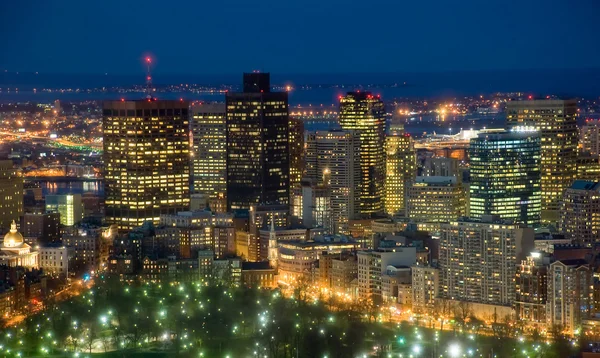 Blick in die Innenstadt von Boston vom 49. Stock — Stockfoto